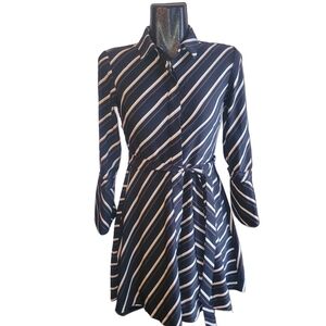Banana Republic Black Striped Dress with Matching Belt 2P